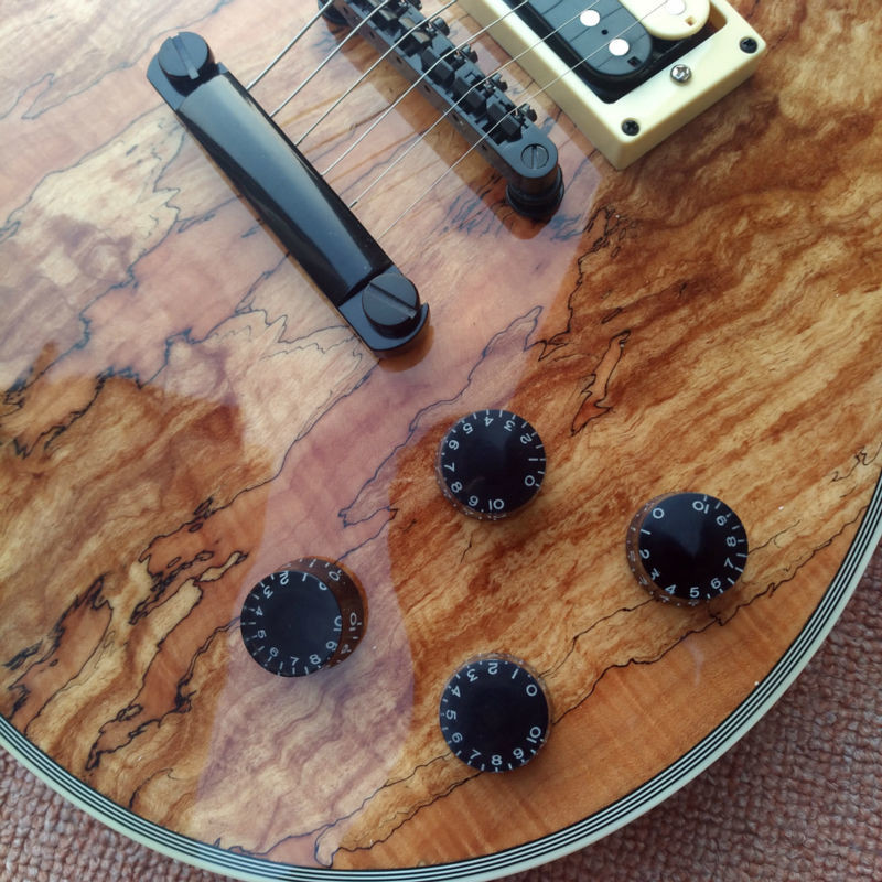 Custom Shop Wooden Solid spalted tree wood Electric Guitar Top Musical instruments