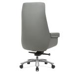 Gray PU Leather Revolving Chair Ergonomic Swivel Office Chair