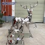 Forge Art Abstract Animal Stainless Sculpture Geometry Deer