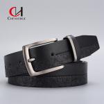 125cm Mens Embossed Leather Belt Zinc Alloy Needle Buckle Vintage