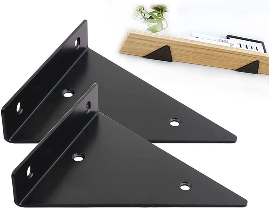 Sturdy Gold Floating Shelves Bracket Shelf Triangular Bracket for Heavy Duty Support
