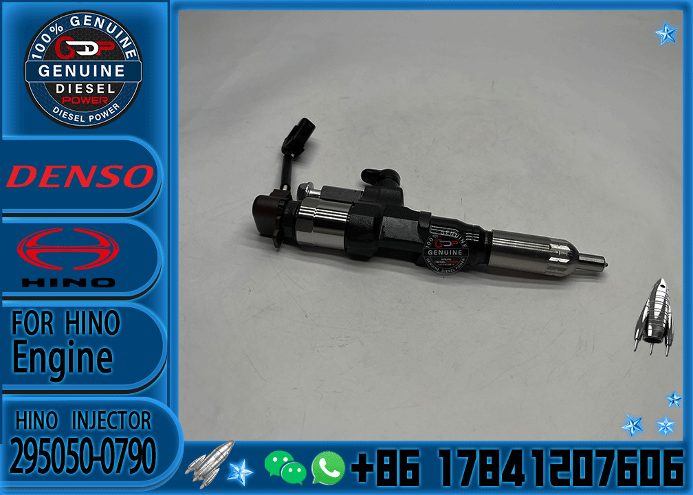 New Hino Denso Diesel Common Rail Fuel Injector 23670-E0530 295050-0790 For HINO Excavator J08E 700 Series Engine