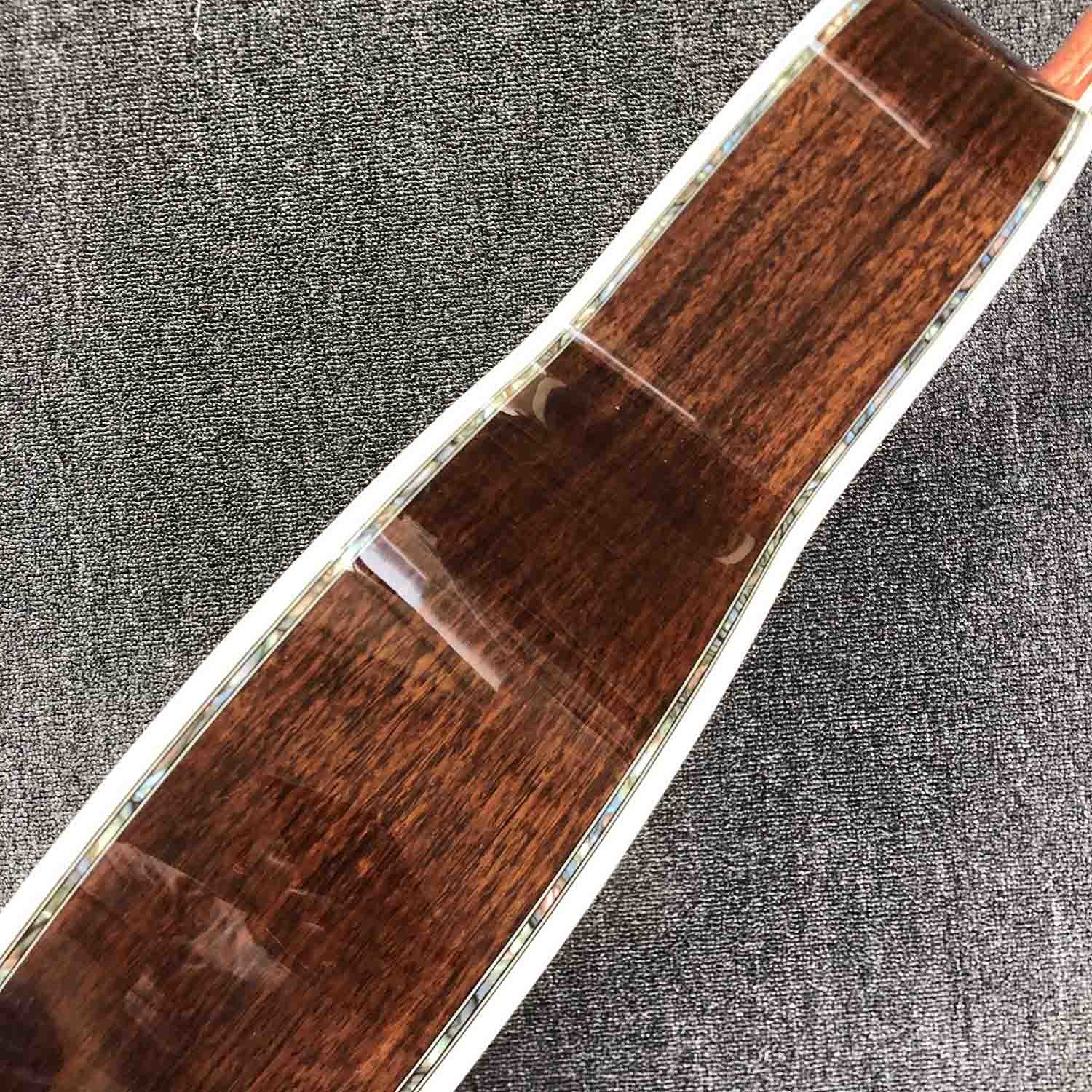 OEM custom guitar, OOO42 body shape, Acoustic Guitar,solid Spruce top, real abalone binding and ebony fingerboard