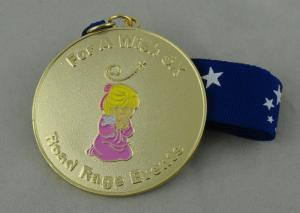Quality Gold Plating Road Rage Events Enamel Medal With Ribbon For Sport Meeting wholesale