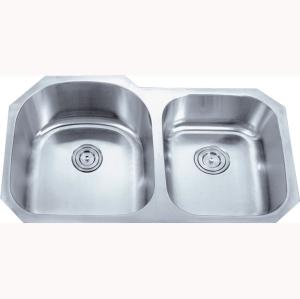 Quality One Piece 304 Stainless Steel Double Bowl Sink Kitchen Bar wholesale