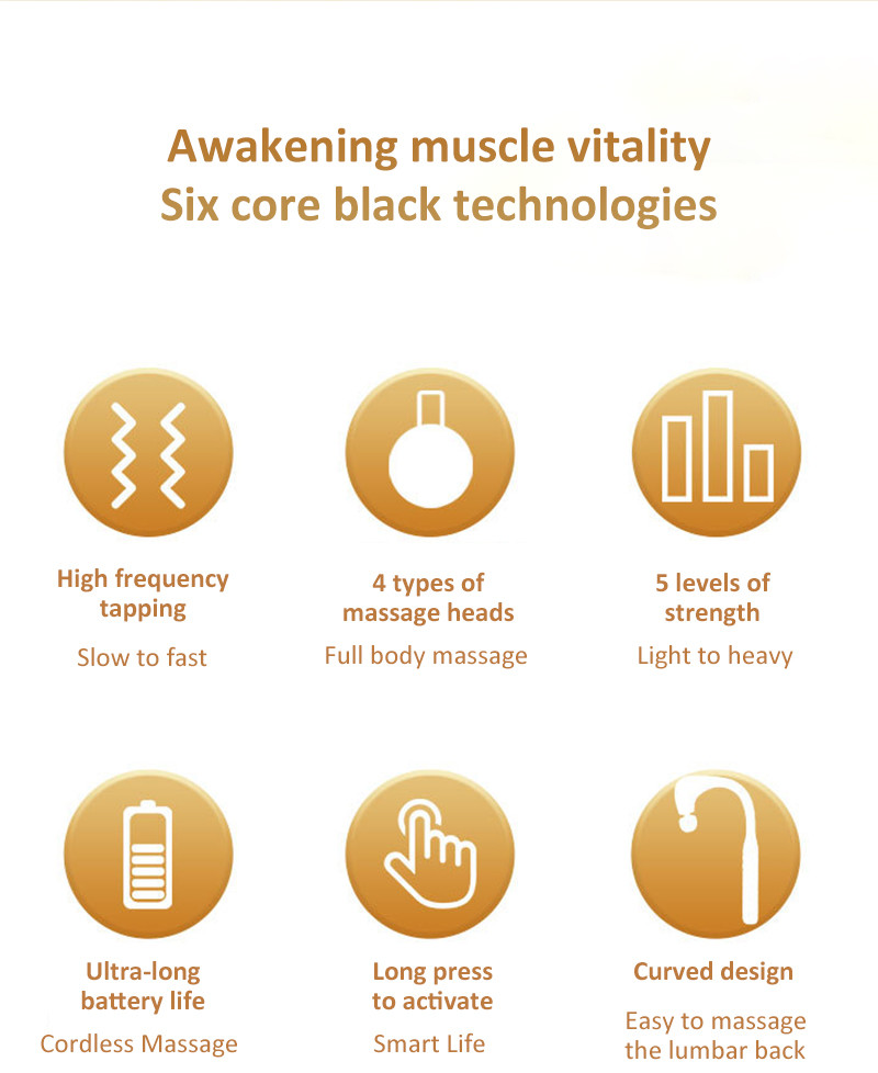 Rechargeable Massage Hammer Ergonomic Professional Handheld Massager For Physiotherapists
