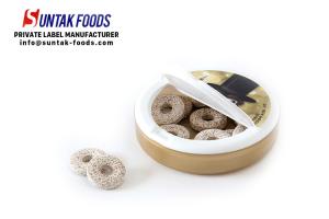 Quality Hole Shaped Colorful Mint Candies , Coffee Flavored Hard Candy With True Coffee Powder wholesale
