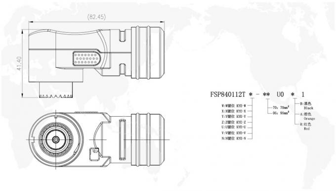 EMI Shielded Quick Lock 1000V 350A Waterproof Connector For PV Photovoltaic Power Station Application 3