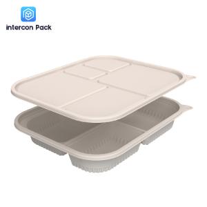 Quality 5 Compartment Bagasse Takeaway Boxes Disposable Food Container wholesale