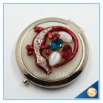 Shinny Gifts Crystal Animal Design Folding Double Side Make up Mirror Metal