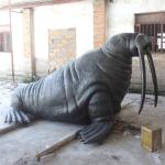 Life Size Sea Walrus Bronze Animal Garden Sculptures Outdoor For Decoration