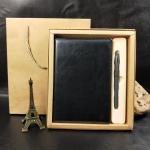 Leather Cover Material Folded Leaflet Binding Custom A5 PU Cover Note Book with