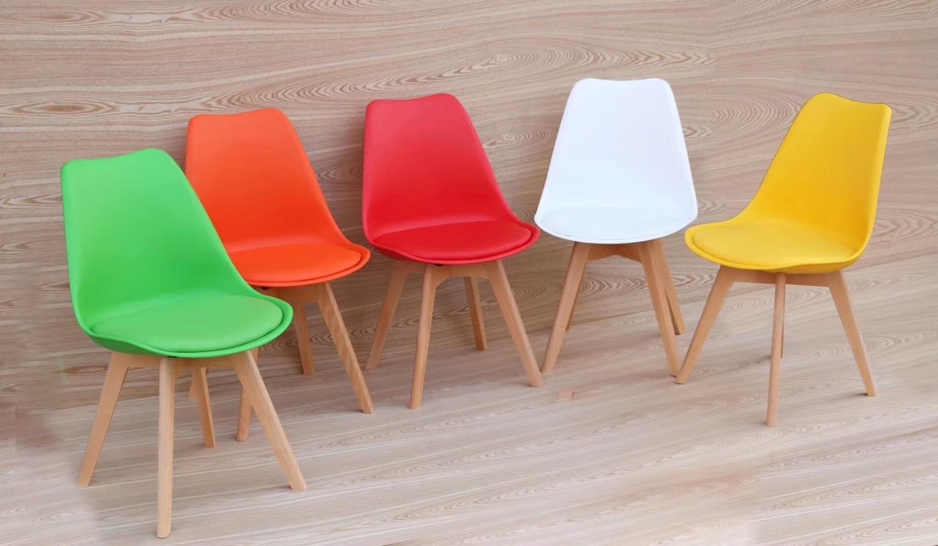 Beech Leg Wood And Leather Dining Chair With 44cm Sitting Height