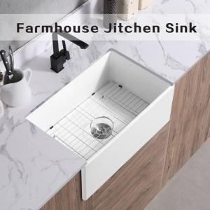 Quality Rectangular Farmhouse Kitchen Sink Gloss White Single Bowl Kitchen Sink wholesale