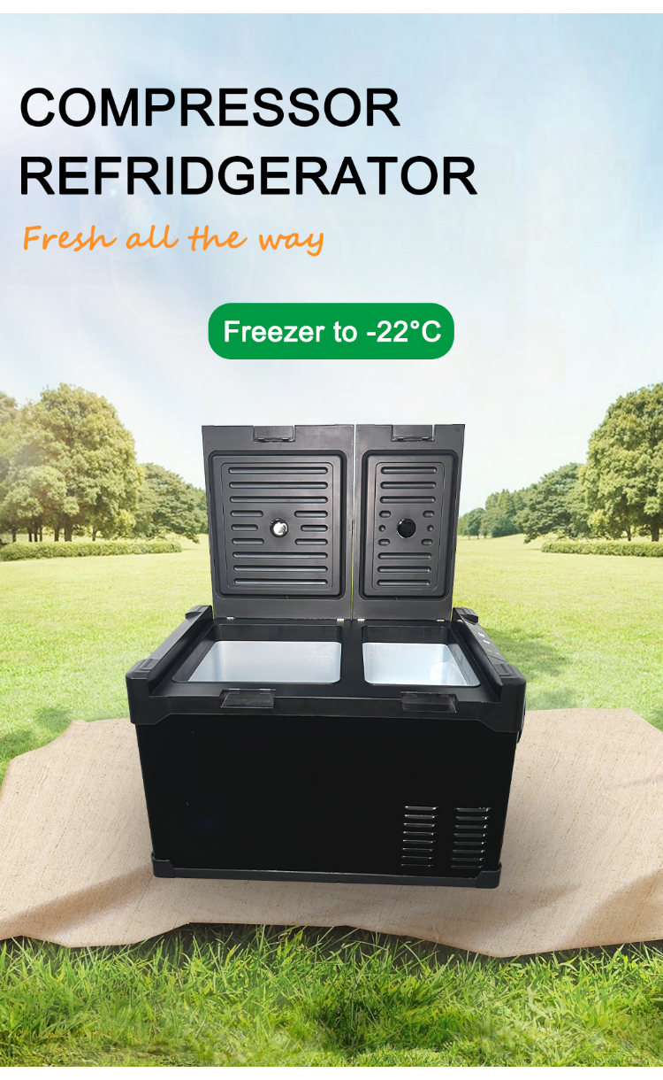 35l Dc Compressor Mini Car Refrigerator For Tesla Car Fridge Freezer In Armrest Design