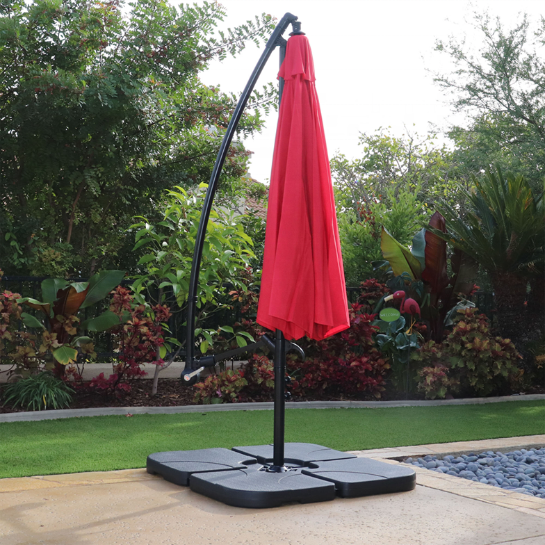 Wind Resistant Garden Patio Parasols Polyester Fabric Aluminum Beach Umbrella