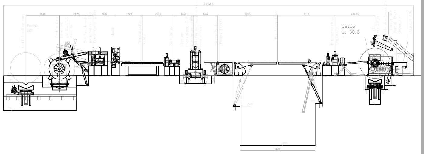 Automatic Sheet Metal Slitting Line Machine For Medium Gauge Coil 2-8x1800
