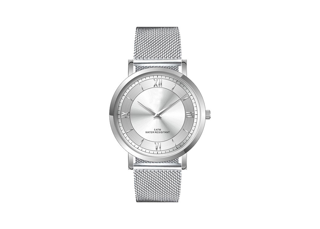 Interchangeable Strap Stainless Steel Quartz Dress Watch SS Back Cover