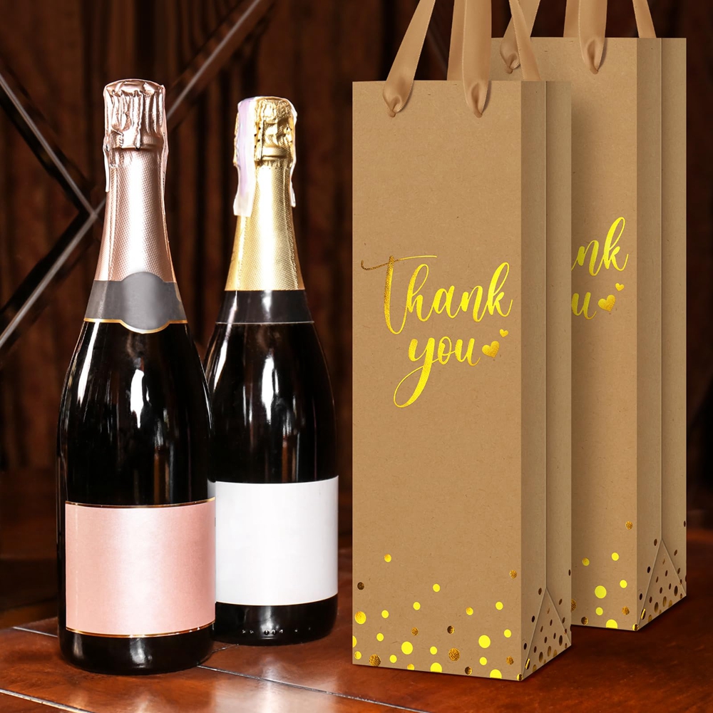 Custom Printed Wine Packing Shopping Paper Bag For Bottle CMYK 4 Color Offset Printing
