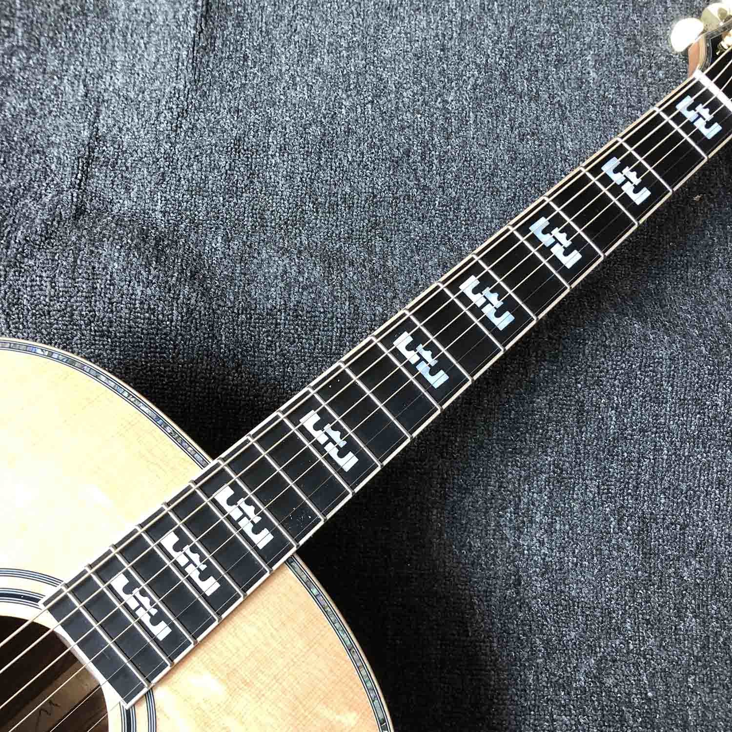 Solid Cocobolo Back Side Jumbo 43 Inch Acoustic Guitar with Abalone Binding and Flamed Maple Neck