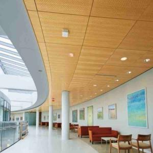 Quality Decorative Natural Veneer Perforated Acoustic Wood Panels with E1 Grade Rating wholesale