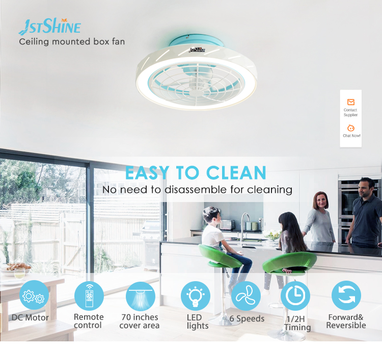 Remote Control LED Ceiling Fan 20" Flush Mount with Low Noise and 2- from 1stshine