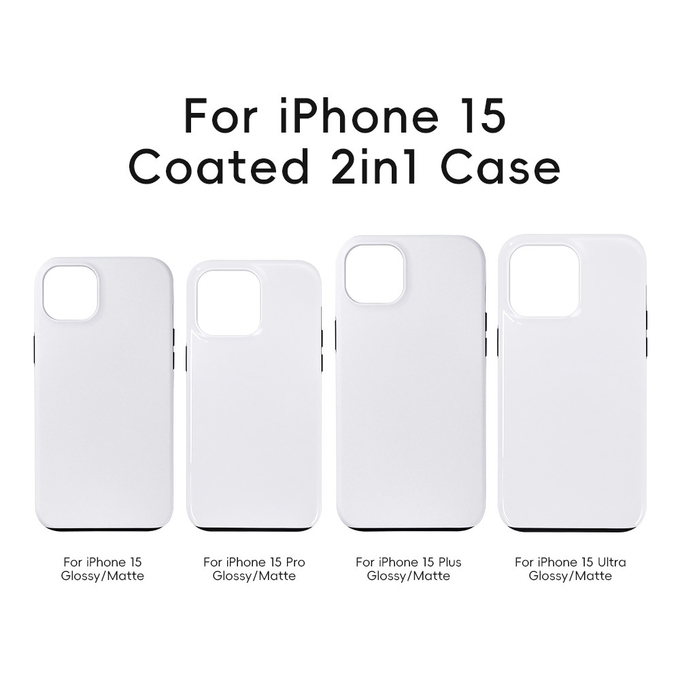 White PC Coating 3D Sublimation Printing 2 in 1 Double Layer Back Cover Phone Case