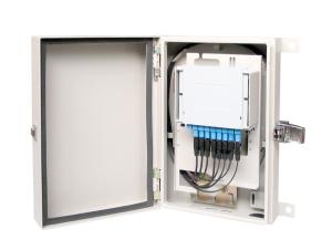 Quality SPCC Fiber Optic Wall Mount Box 1x16 1x8 SC Splitter 70kPa~106kPa wholesale