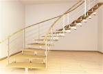 Laminated Glass Building Curved Stairs With Tempered Glass / Stainless Steel
