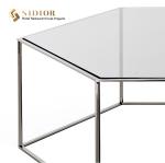 Modern Hexagon Shape White Tempered Glass Coffee Table 40cm Height