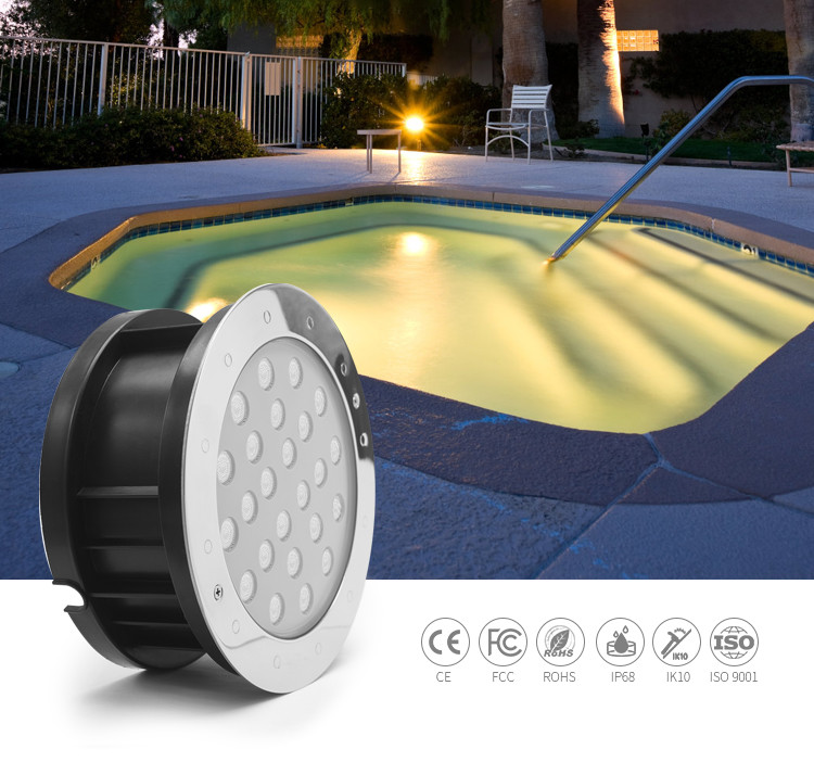 RGB Waterproof 24V Low Voltage Underwater Pond Lights With DMX512 Control