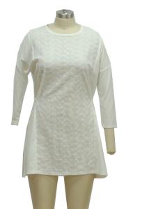 Quality Fitness Daytime Casual White Sundress With Sleeves , Casual Knit Summer Dresses wholesale