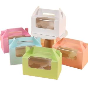 Quality Sustainable Doughnut Cake Bakery Box Packaging Transparent Window Personalized wholesale