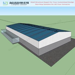 Prefabricated Modern Structural Steel Building Frame Workshop Green Light  Metal Warehouse