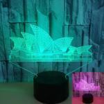 Custom building city card Sydney Opera landmark Colorful Touch 3D Night Lights