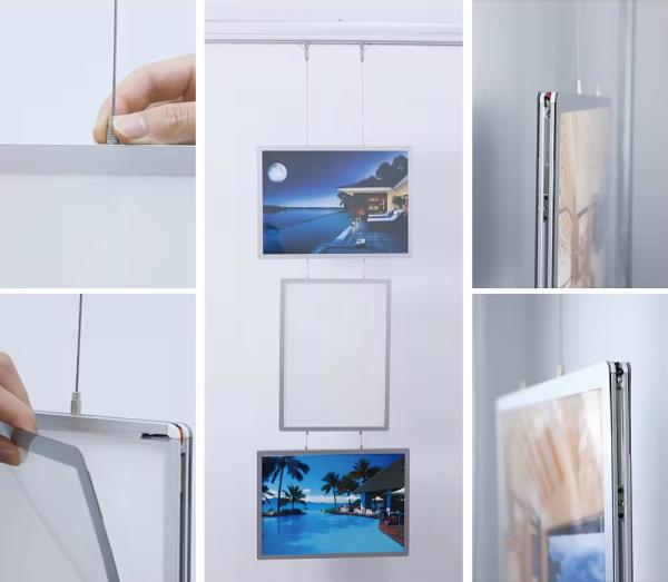 Aluminum Ultra Slim Crystal Light Box Snap Clip Advertising Backlit Poster Frame