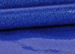 Blue Pvc Glitter Fabric With Cloth Bottom , Special Textile Leather Sparkle