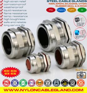 Quality 40mm Stainless Steel IP68 Cable Gland 304, 316, 316L M40x1.5 Thread with Silicone Seals for Cable O.D. 22-32mm wholesale