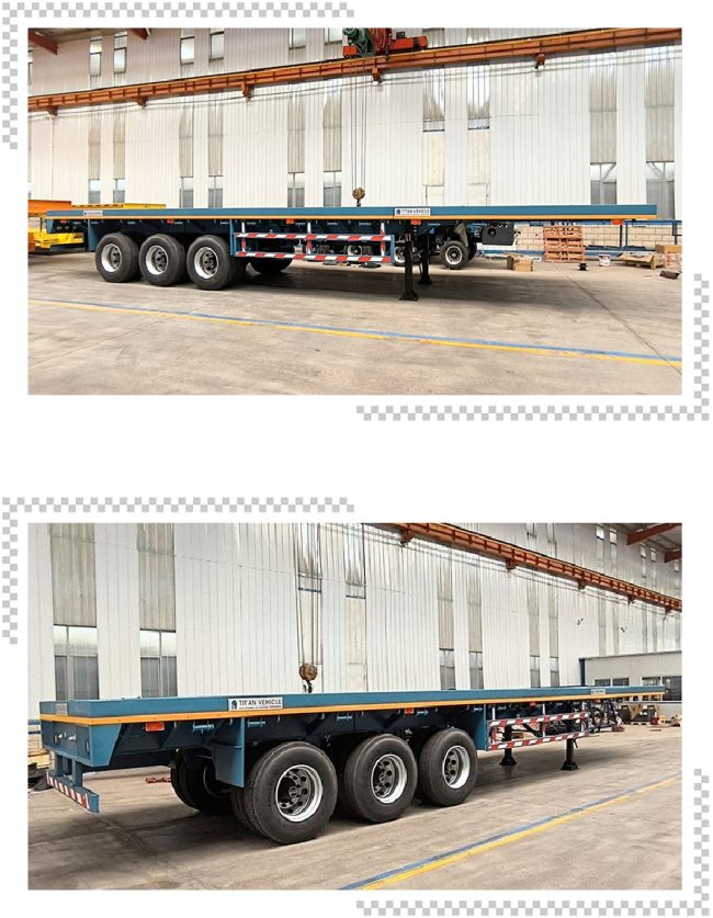 TITAN Tri Axle Telescopic Trailer   24MExtendable Flatbed Trailer for Sale