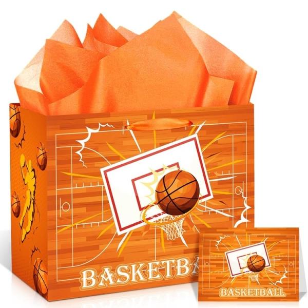 Custom Extra Large Specialty Luxury Orange Candle Gift Paper Bag With Ribbon