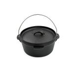 Matt Black Pre Seasoned Cast Iron Camp Oven 2 Quarts Easy Maintain