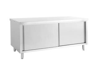 Quality Single / Double Open Working Cabinet / Slide Door 1.5m Stainless Steel Tool Bench Commercial Kitchen Workbench Cabinet wholesale