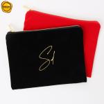 Custom Logo Makeup Travel Red Zipper Packaging Bag For Cosmetic
