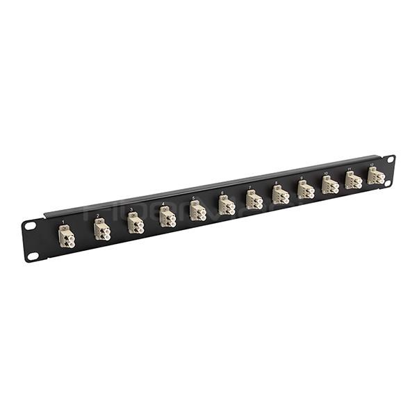 1U 19 Inch LC Adapter Panel 12 Port LC Fiber Patch Panel Single Mode Or