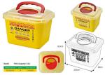 5 Litre Sharps disposal container, Sliding Lid, Red,Sharps Container |