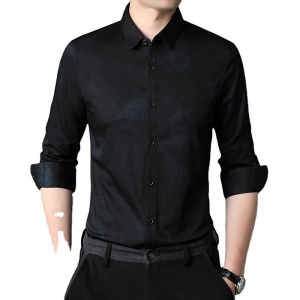 Custom Plus Size Viscose/Polyester/Spandex Long Sleeve Dress Shirt for Men's