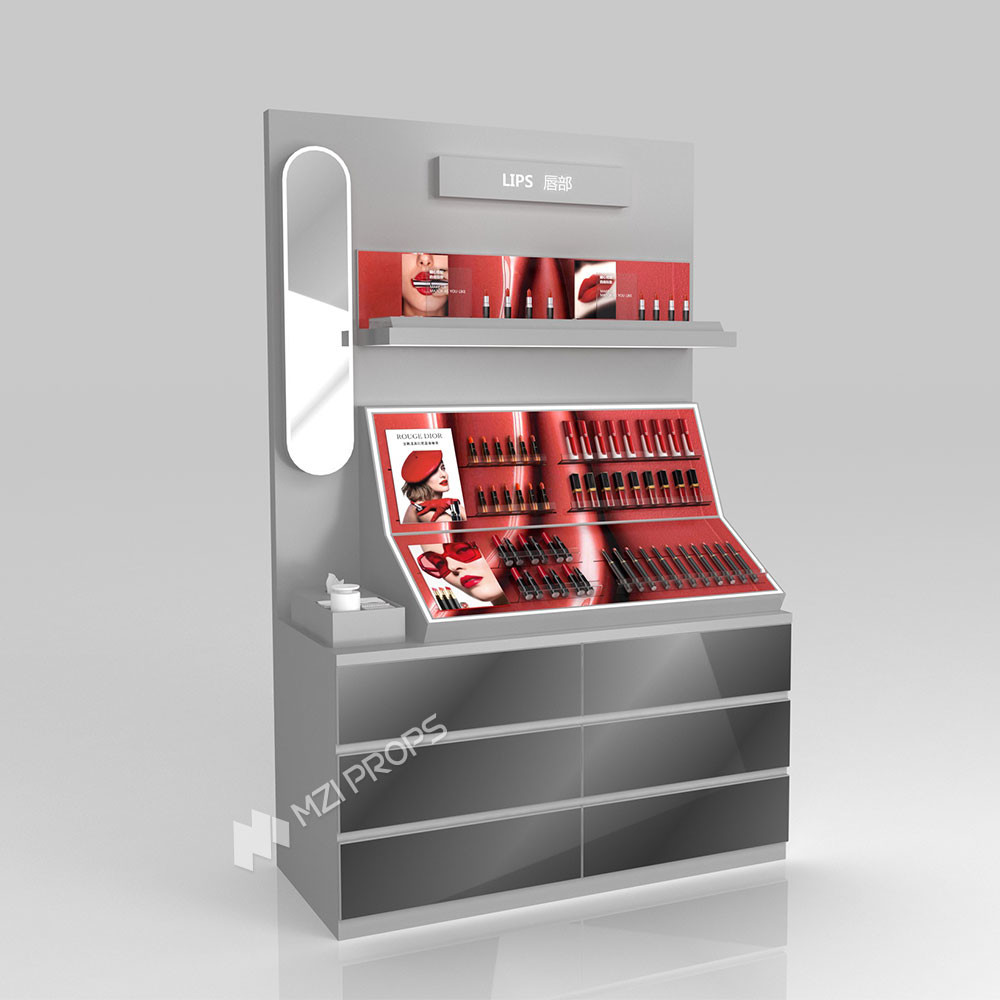 GDR04-CZ-B04 Beauty Display Rack with Adjustable Shelves and Luxury Brand Showcase for Cosmetics Store