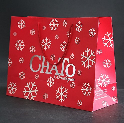 Custom logo printed luxury paper shopping bag, logo printed paper bag for promotion
