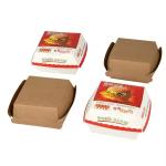 Custom Printed Kraft Burger Boxes Food-Grade Disposable Packaging with Logo