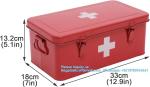 First Aid Medicine Box, First Aid Kit Supplies Bin, Metal Medicine Storage Tin,